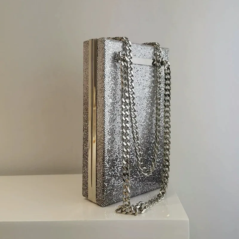 Dress and Cheongsam Socialite Summer Crystal-Studded Sequins Clutch Bag