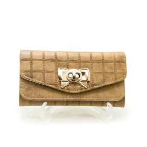 Fancy Hand Purse For Ladies – Brown With Golden Buckle – HPS-16
