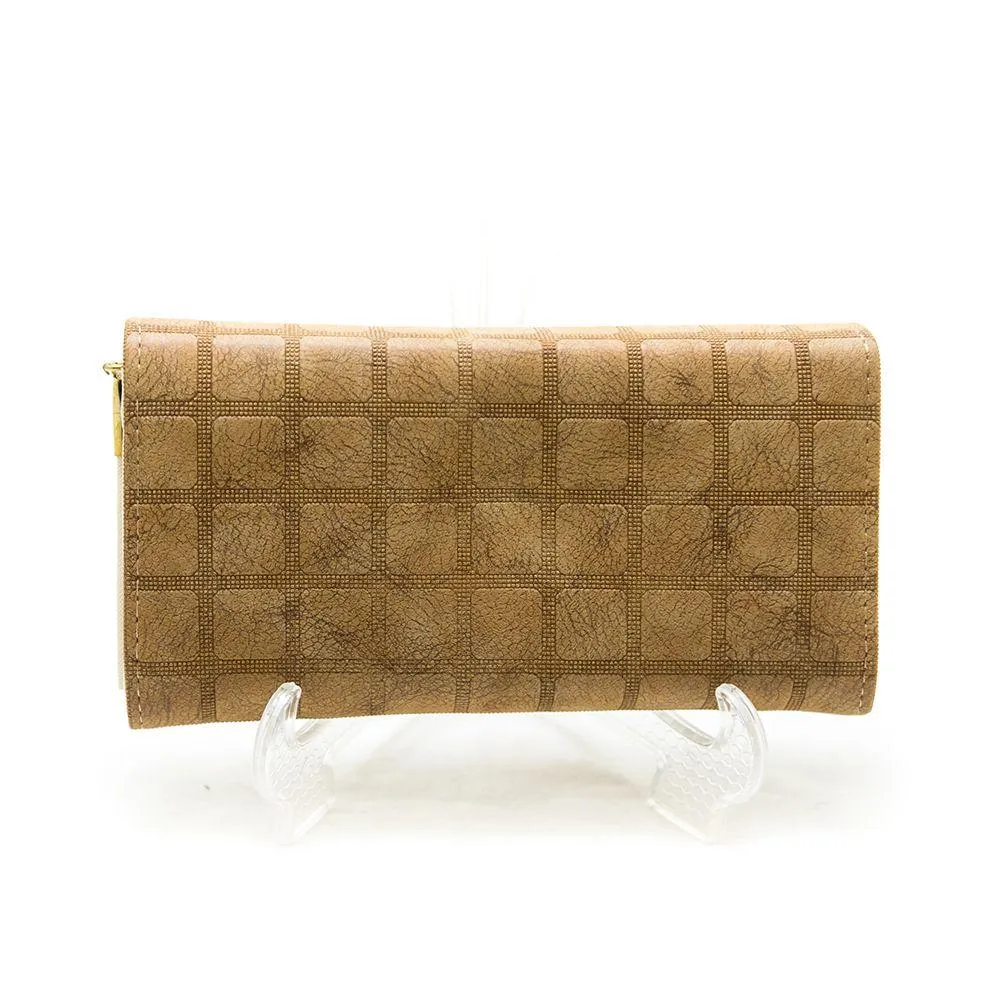 Fancy Hand Purse For Ladies – Brown With Golden Buckle – HPS-16