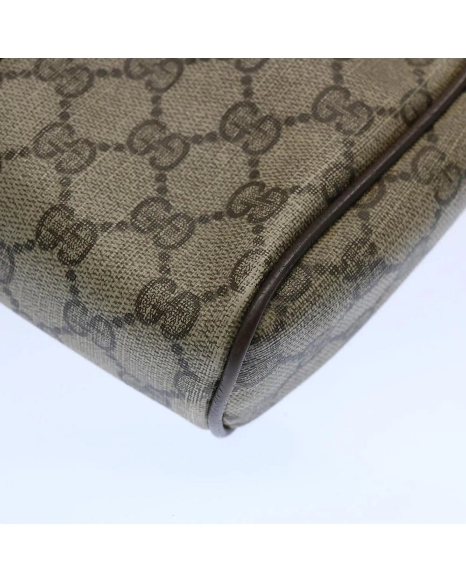 GG Supreme Web Sherry Line Clutch Bag with Beige and Red Canvas