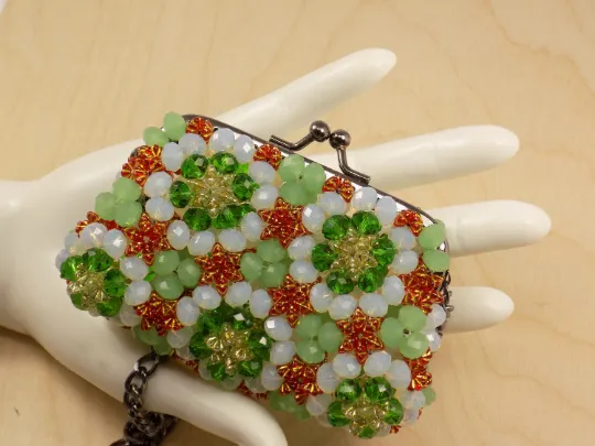 Green beaded purse Beaded Purse Small Cocktail Glamorous High Style Women Flower Clutches Evening Bags Handbags Wedding Clutch Purse Beaded purses evening bag.