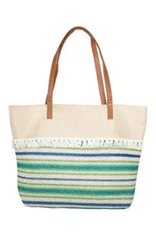 Knit Tote Bags (Brown/Pink or Blue/Green) - #4699-4700