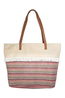 Knit Tote Bags (Brown/Pink or Blue/Green) - #4699-4700