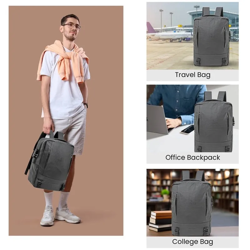 Laptop Bag with Waterproof Fabric & USB Port | College & Office Travel Backpack | 35*48*7.5cm | Black