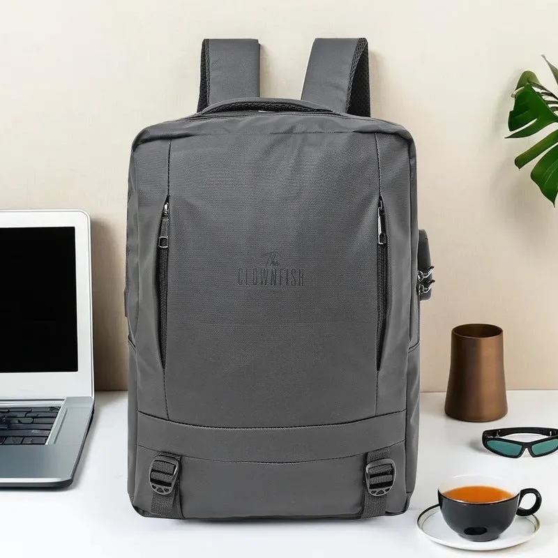 Laptop Bag with Waterproof Fabric & USB Port | College & Office Travel Backpack | 35*48*7.5cm | Black