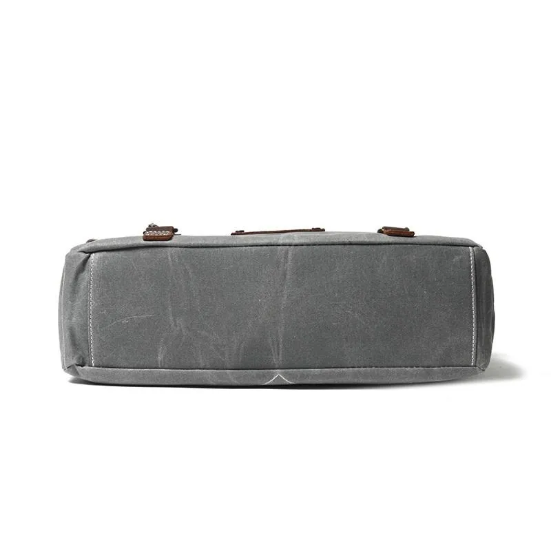 Leather Patchwock Canvas Handbag Shoulder Bag