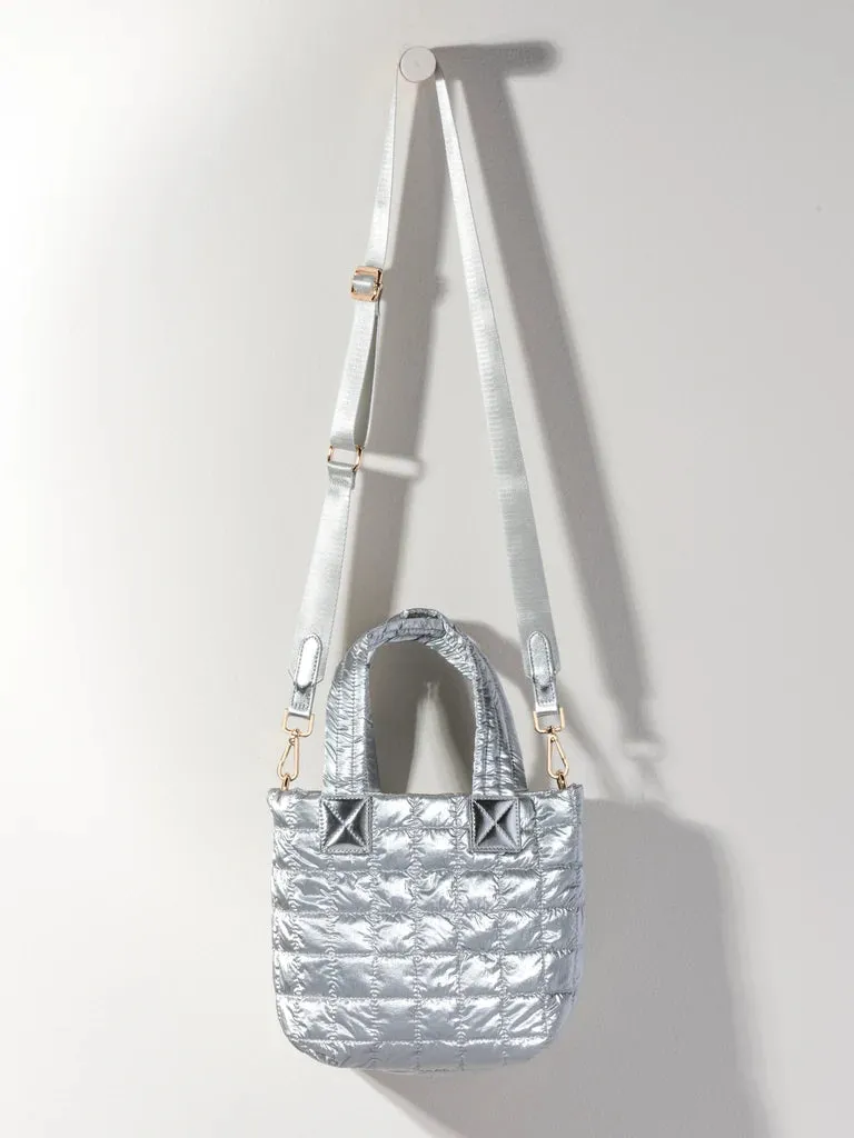 Logan Mini Tote Cross-Body - Silver