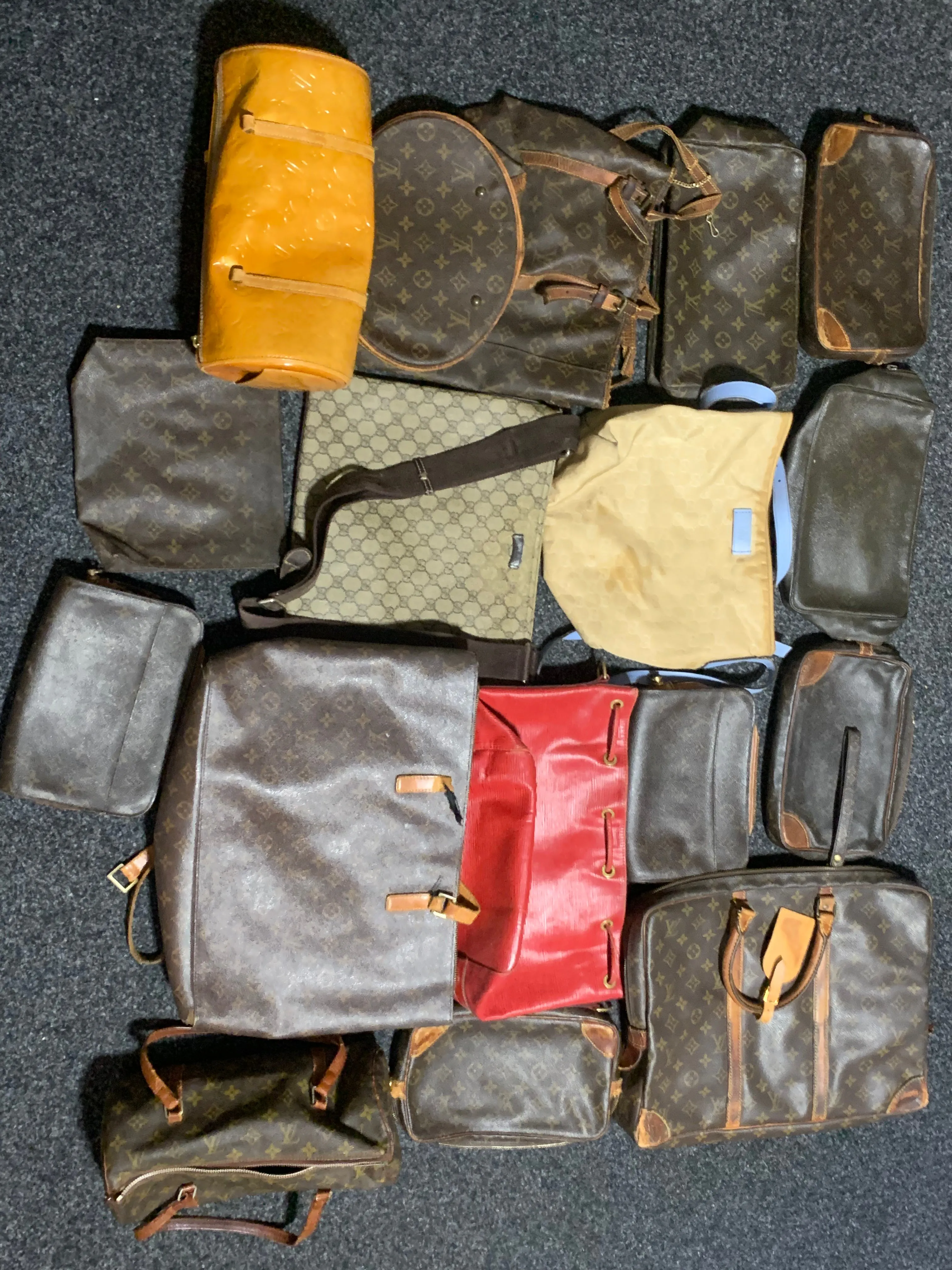 Louis Vuitton and gucci bags
