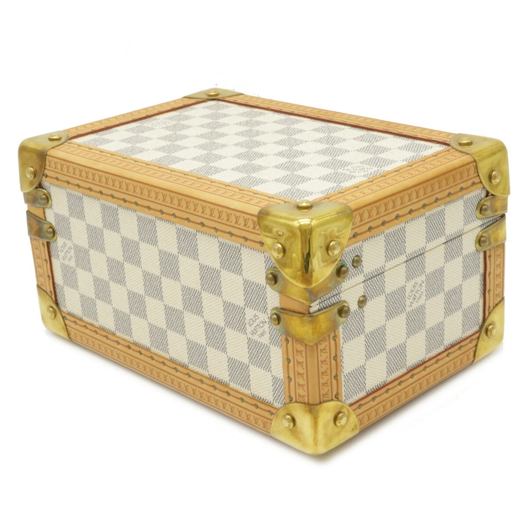 Louis Vuitton Damier Azur Coffret Tresor 24 Makeup Box Case Hard Trunk SP Order