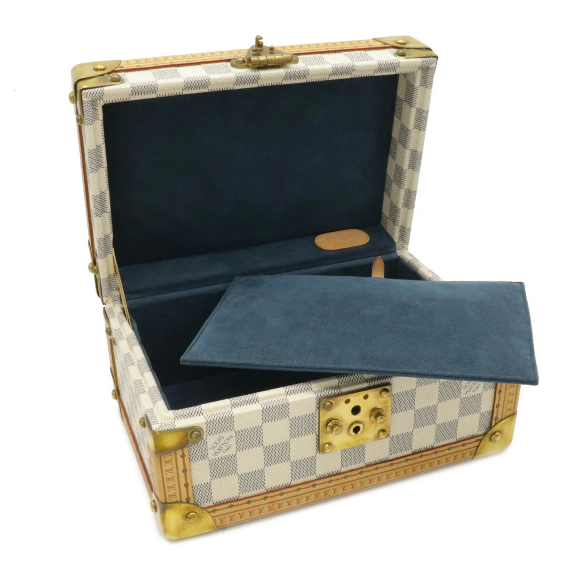 Louis Vuitton Damier Azur Coffret Tresor 24 Makeup Box Case Hard Trunk SP Order