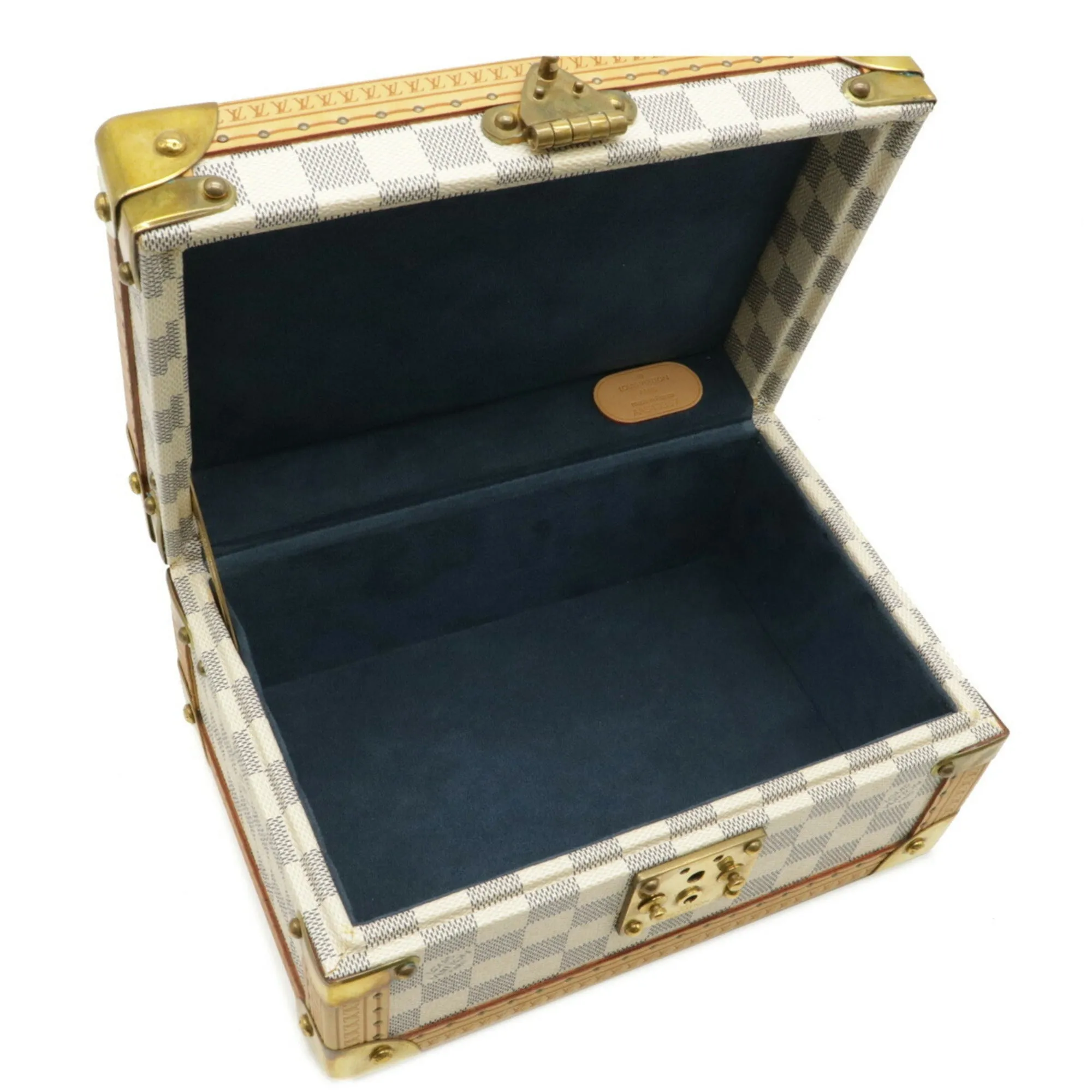Louis Vuitton Damier Azur Coffret Tresor 24 Makeup Box Case Hard Trunk SP Order