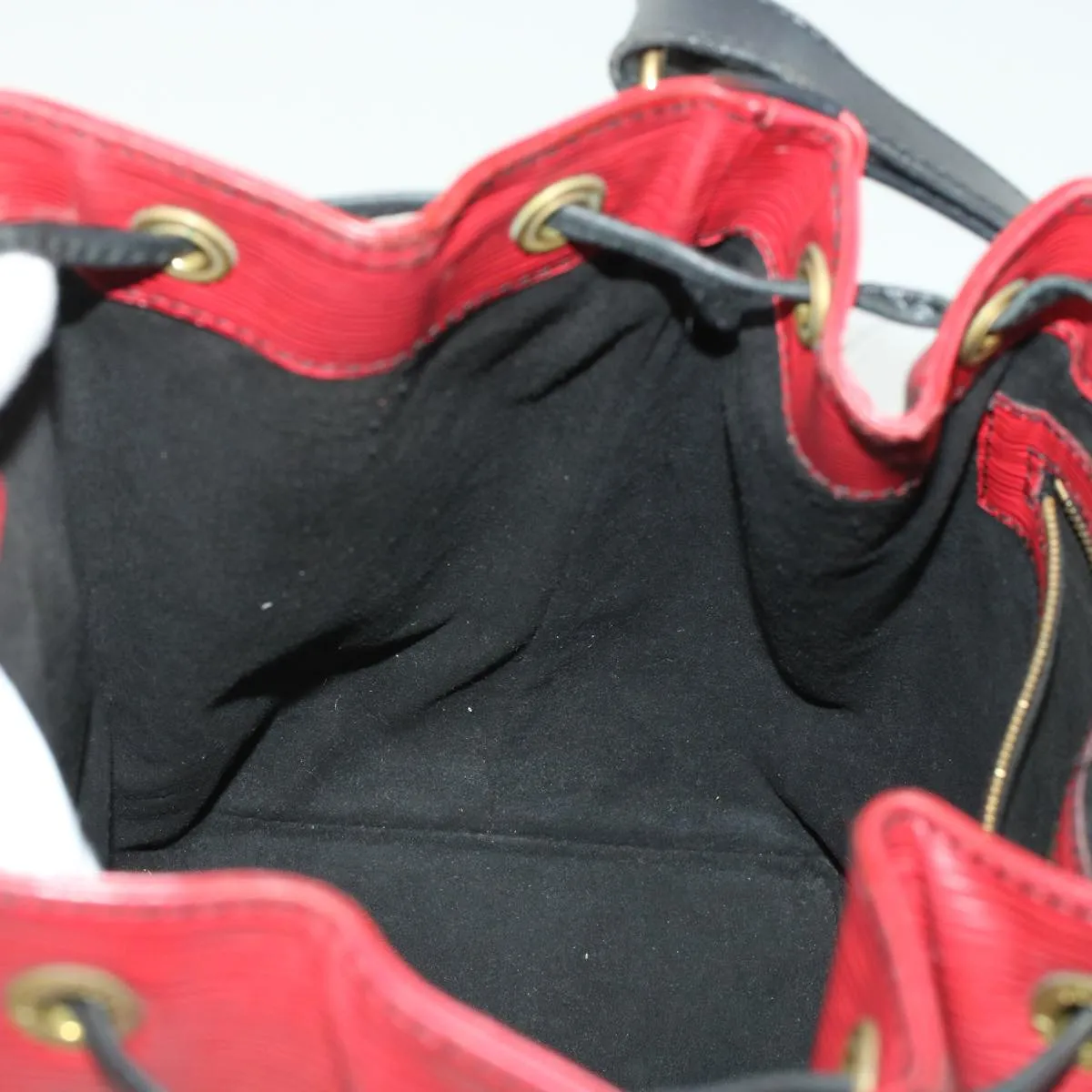 LOUIS VUITTON Epi Petit Noe Shoulder Bag Bicolor Black Red M44172 LV  45384