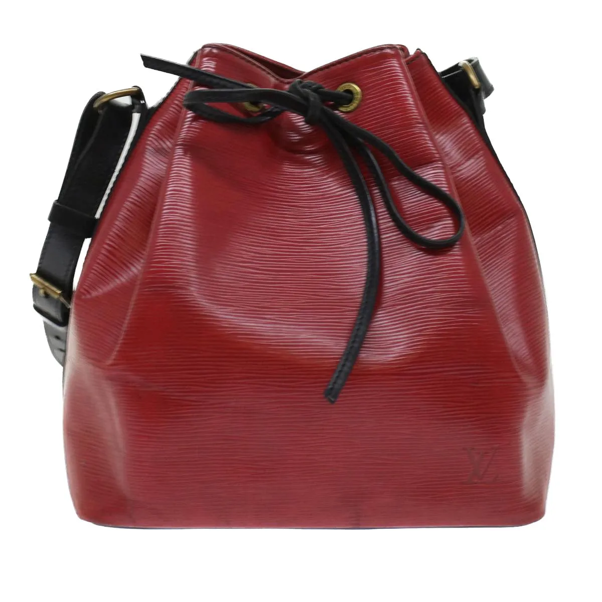 LOUIS VUITTON Epi Petit Noe Shoulder Bag Bicolor Black Red M44172 LV  45384