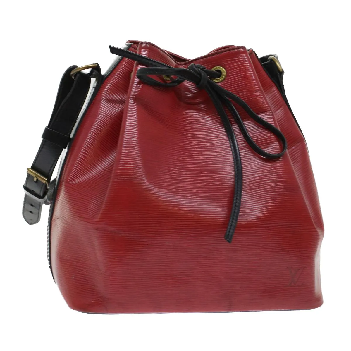 LOUIS VUITTON Epi Petit Noe Shoulder Bag Bicolor Black Red M44172 LV  45384