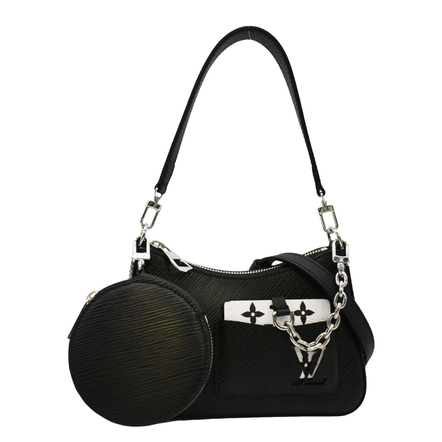 LOUIS VUITTON Marellini Epi Leather Shoulder Bag Black