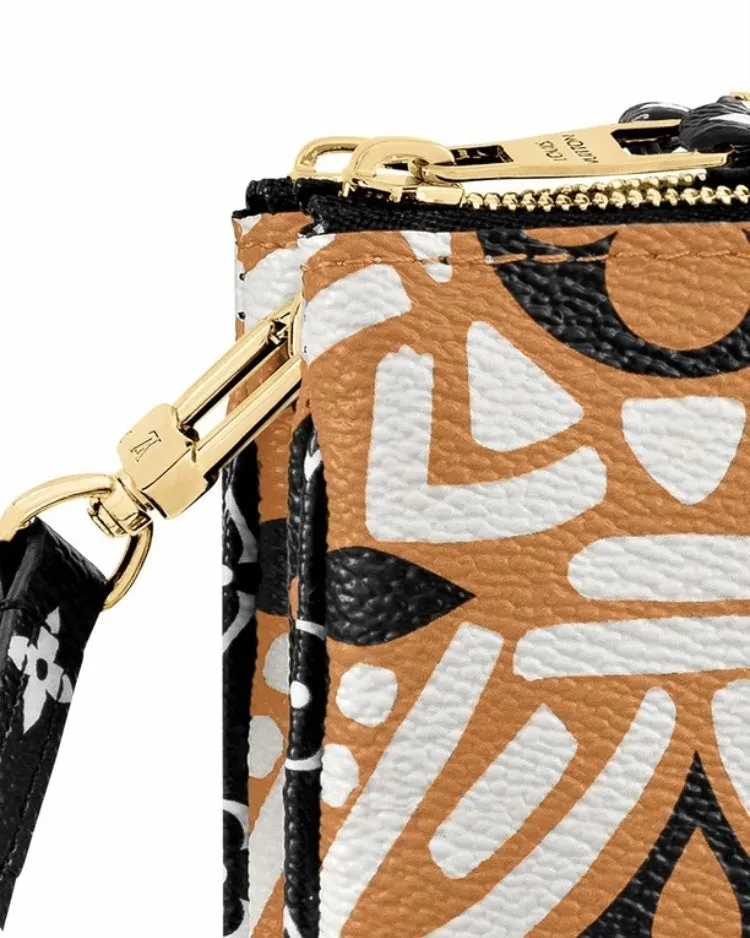 LOUIS VUITTON Monogram Crafty Double Zip Pochette