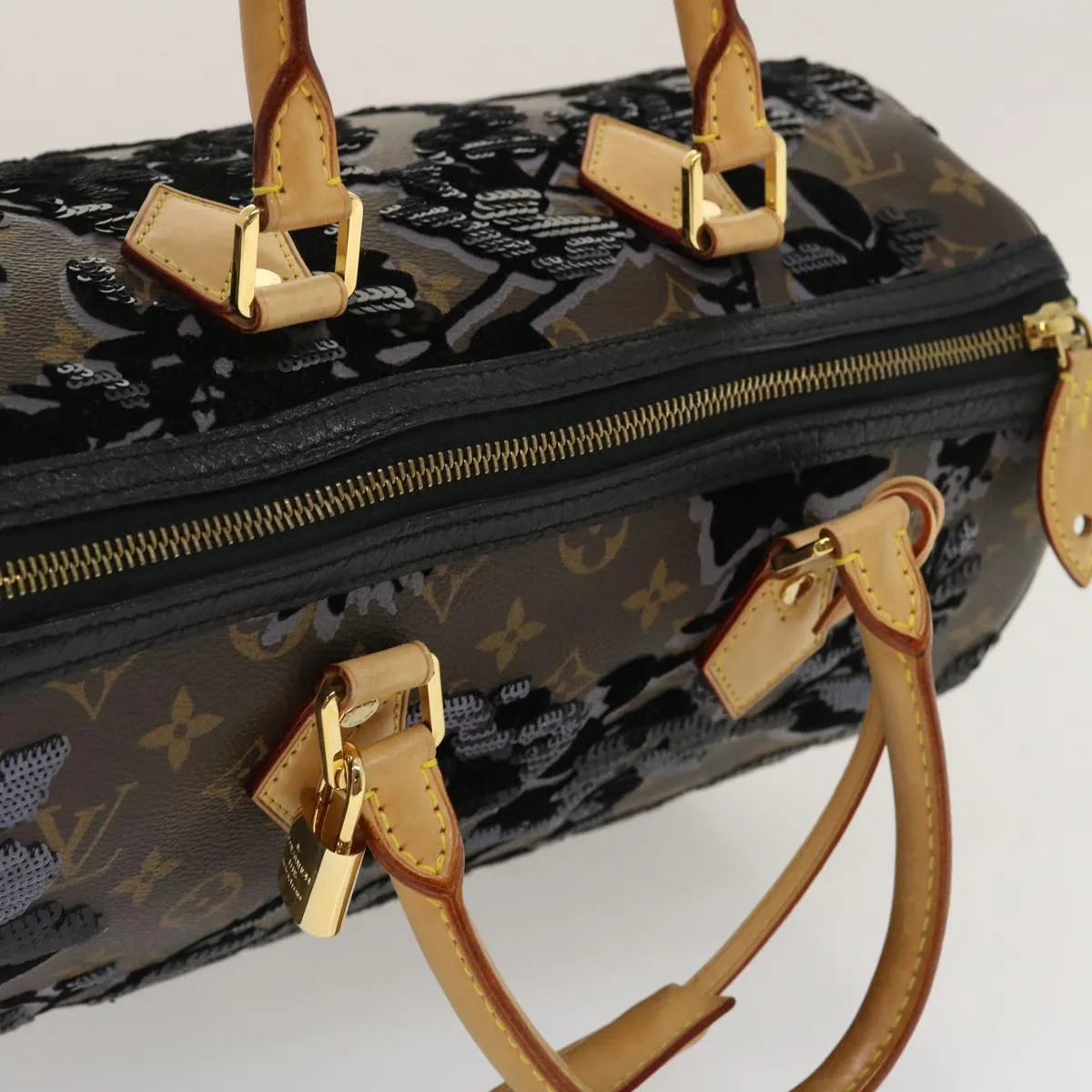 LOUIS VUITTON Monogram Fleur De Jais Speedy 30 Hand Bag M40436 LV Auth fm1424A