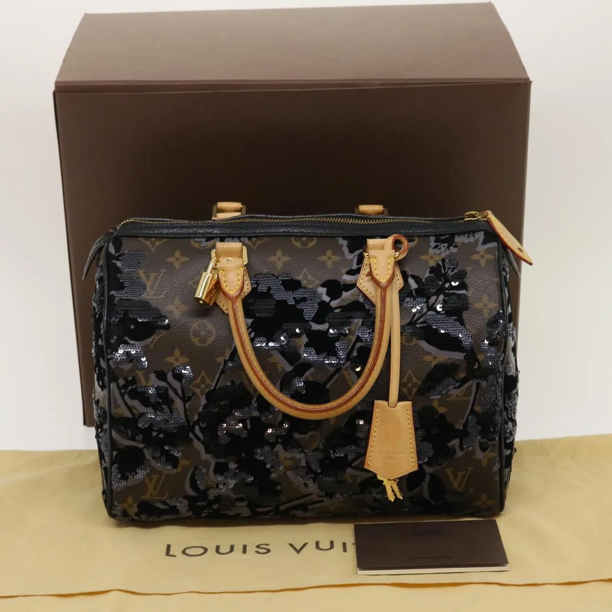 LOUIS VUITTON Monogram Fleur De Jais Speedy 30 Hand Bag M40436 LV Auth fm1424A
