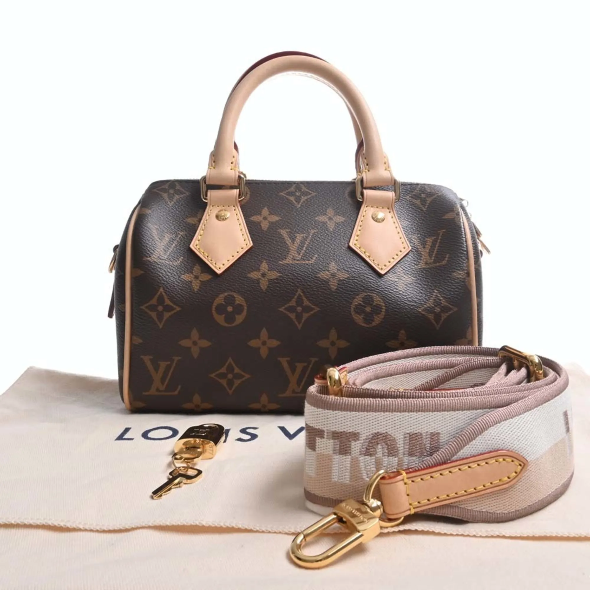 LOUIS VUITTON Monogram Speedy Bandouliere 20 Handbag M45957 Brown Women's