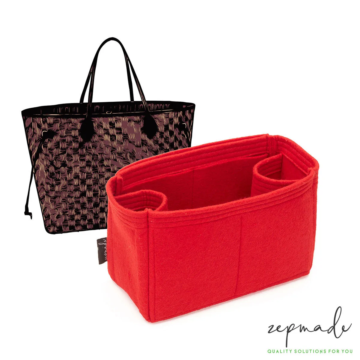 Louis Vuitton Neverfull Organizer Insert, Bag Organizer with Double Bottle Holders