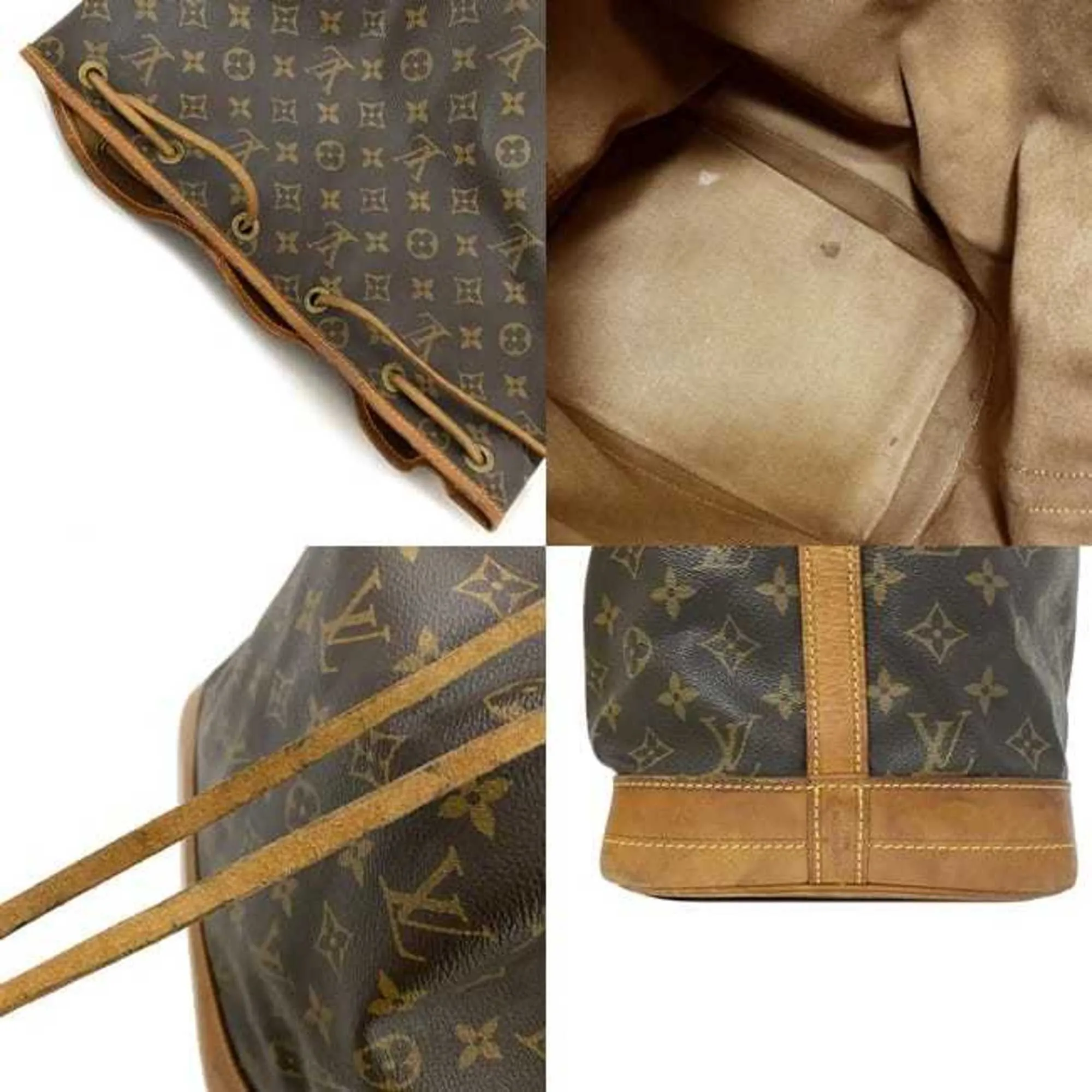 LOUIS VUITTON Noe Brown Beige Gold Monogram M42224 Canvas Nume Unknown
