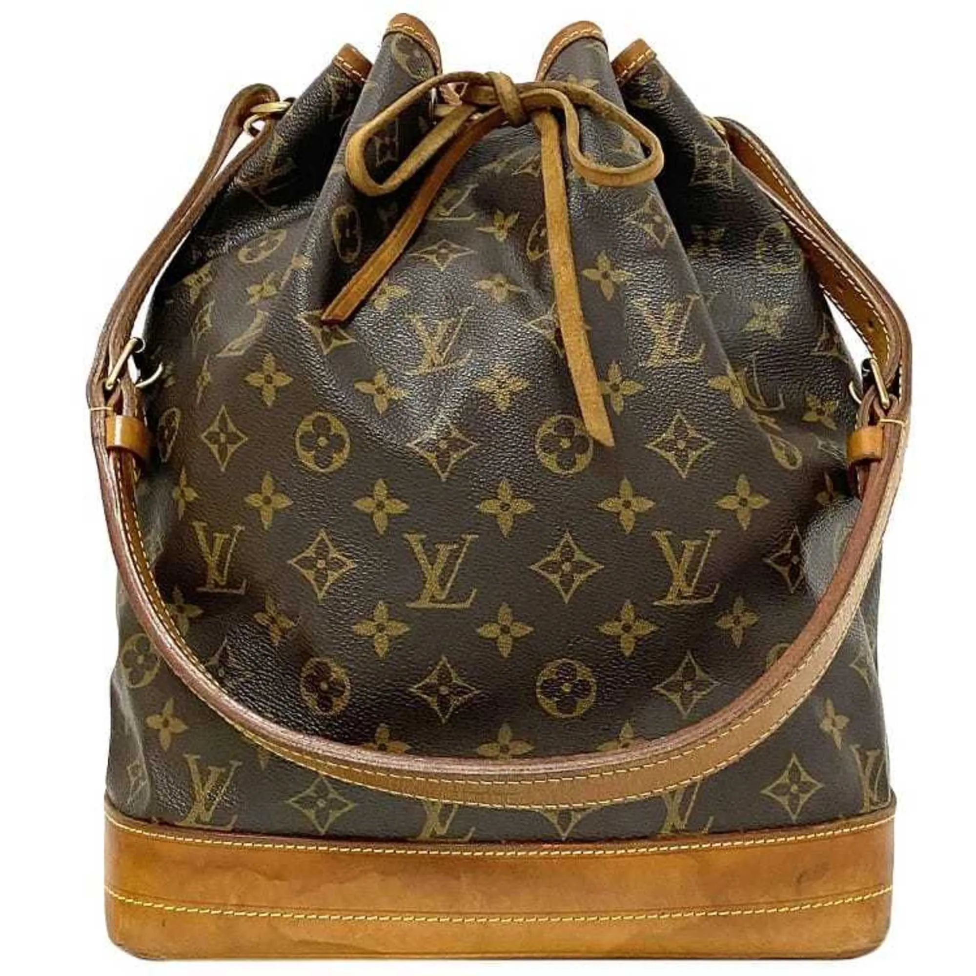 LOUIS VUITTON Noe Brown Beige Gold Monogram M42224 Canvas Nume Unknown