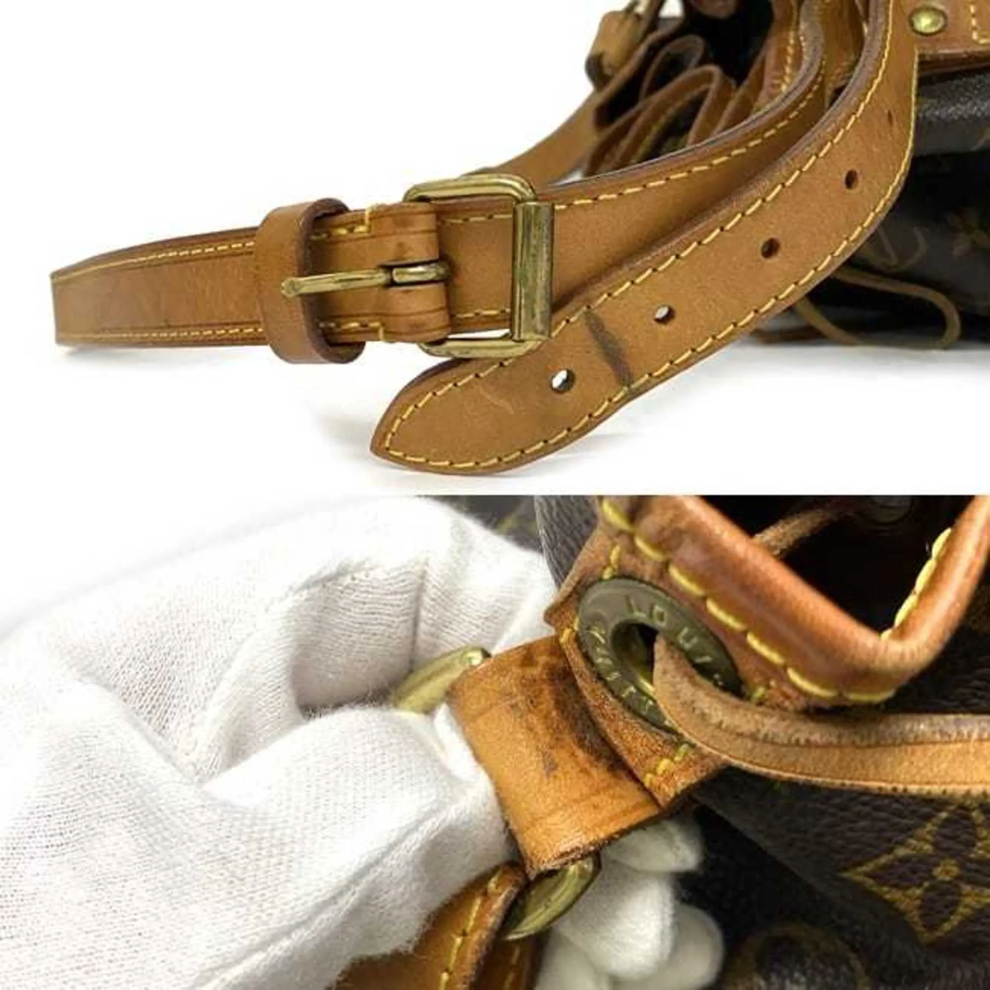 LOUIS VUITTON Noe Brown Beige Gold Monogram M42224 Canvas Nume Unknown