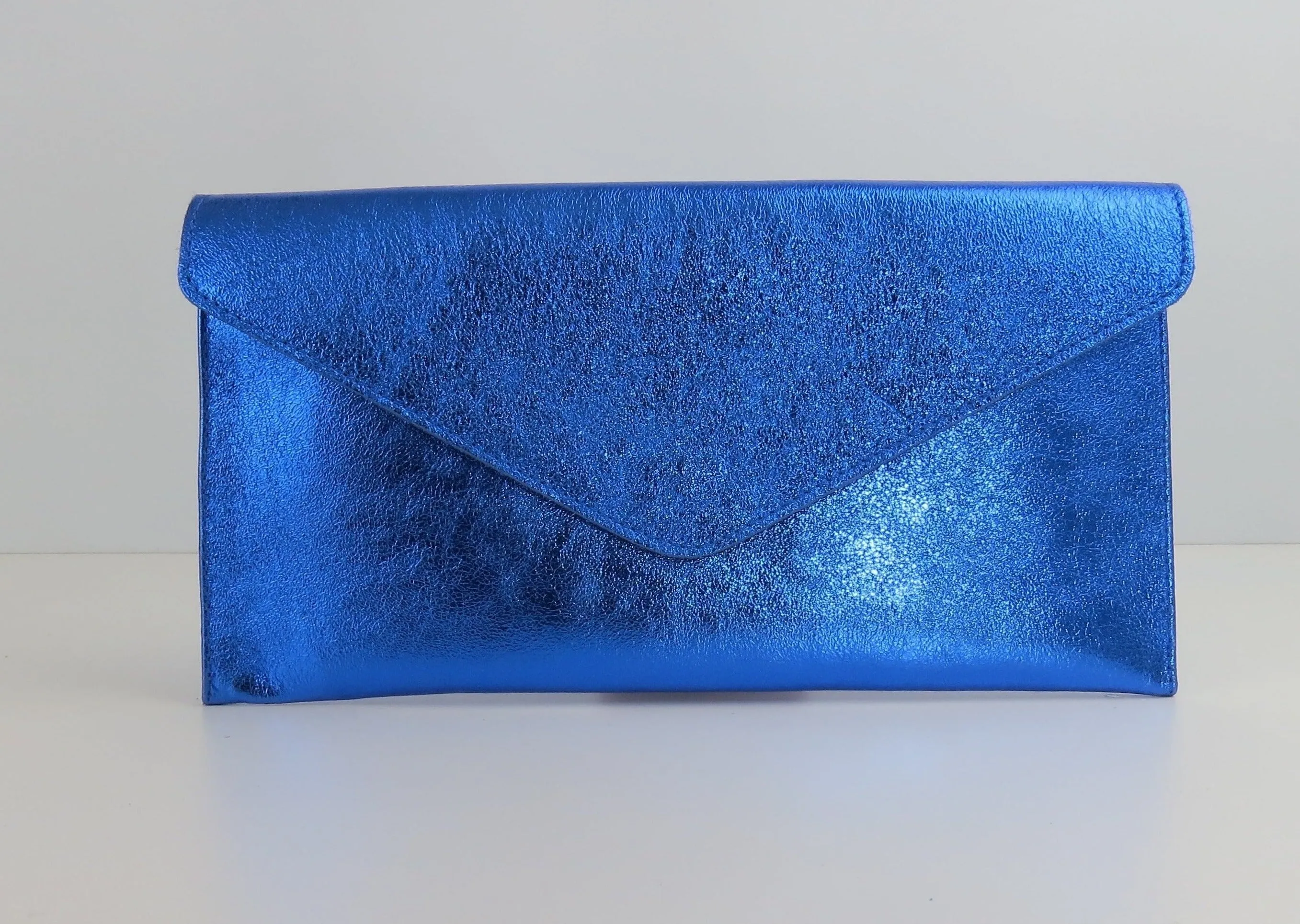 Metallic Royal Blue Envelope Clutch Bag