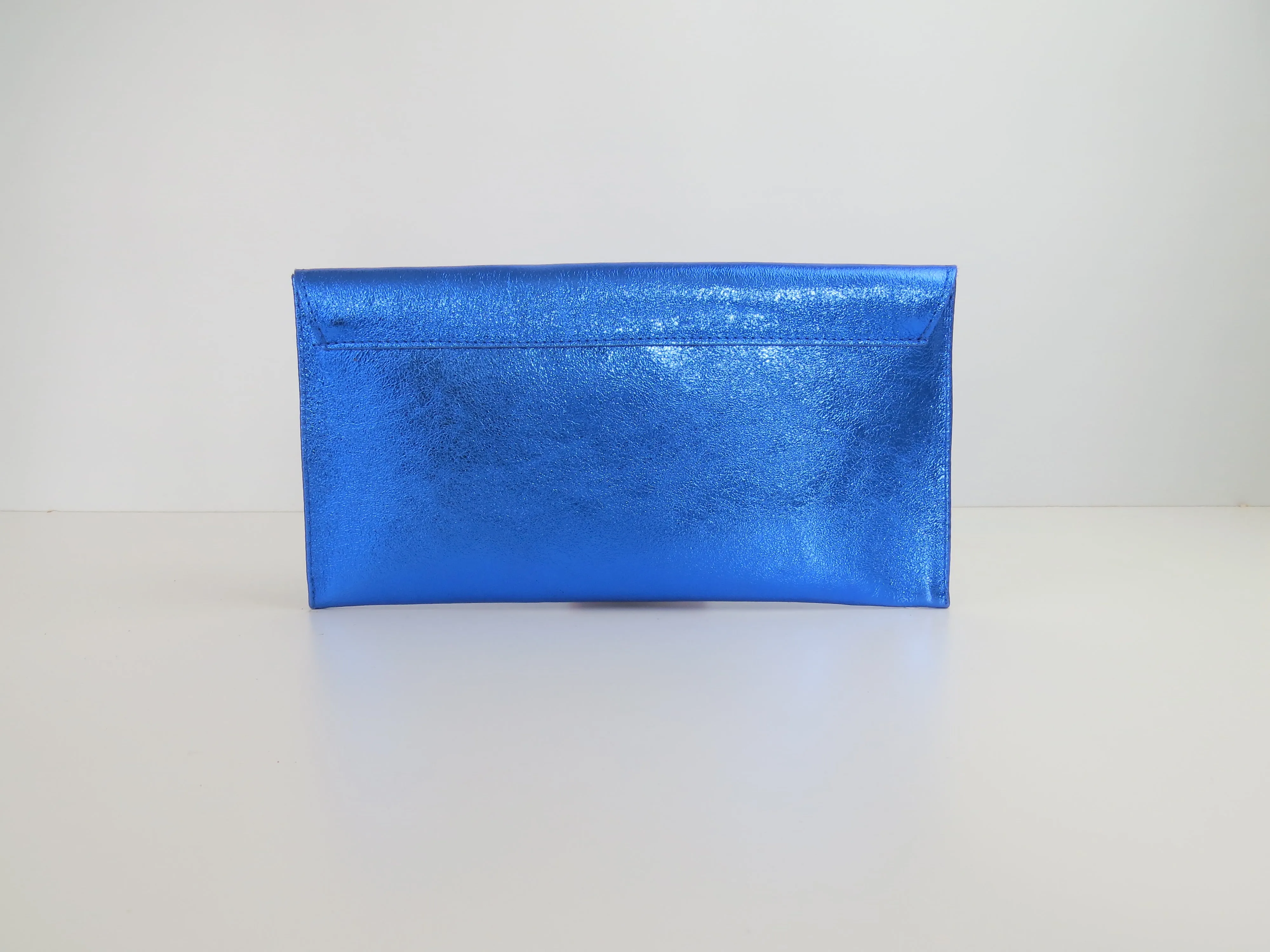 Metallic Royal Blue Envelope Clutch Bag