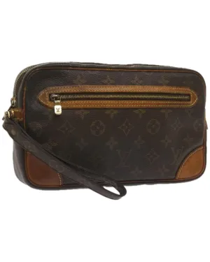 Monogram Leather Clutch with Dragonne Strap