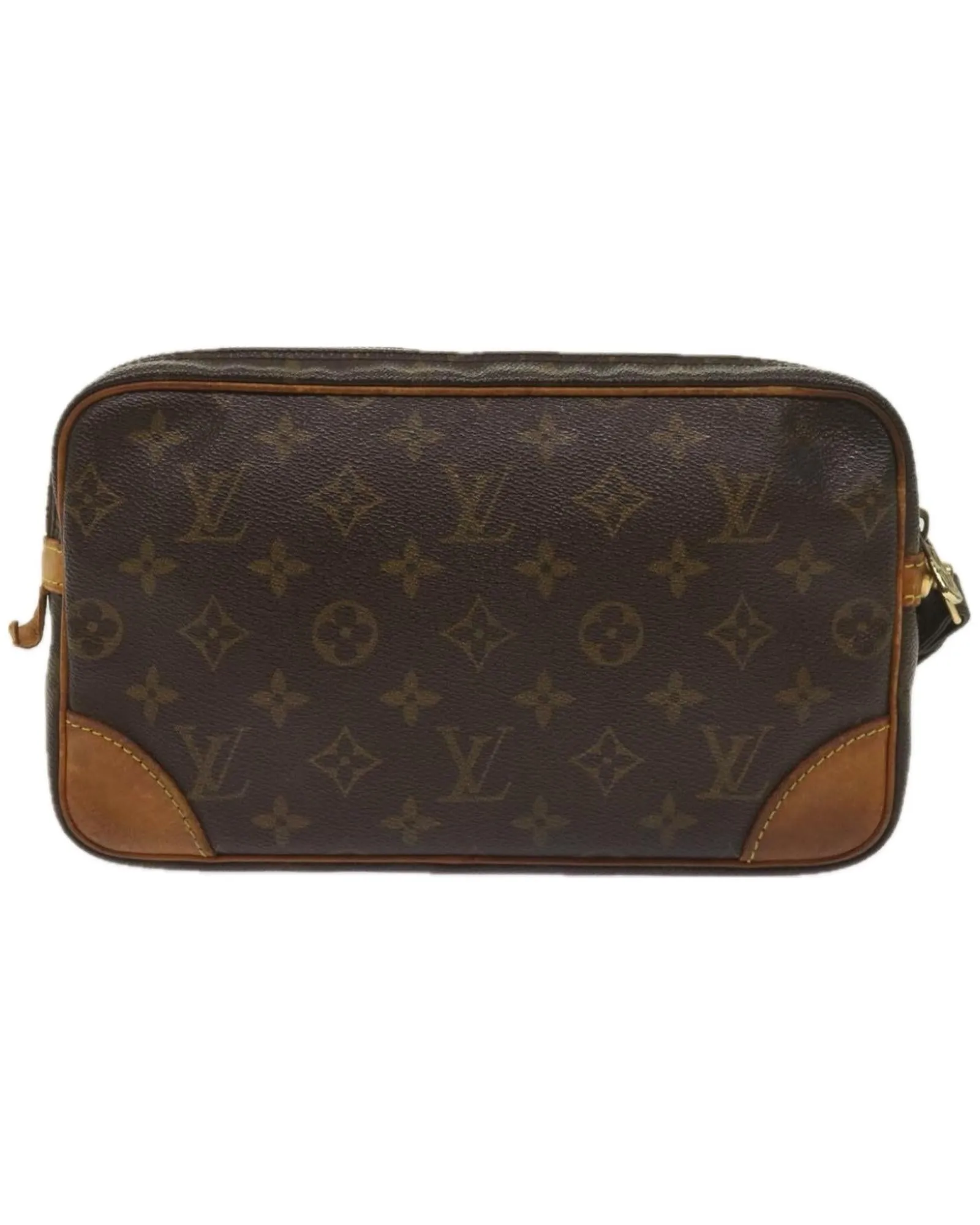 Monogram Leather Clutch with Dragonne Strap
