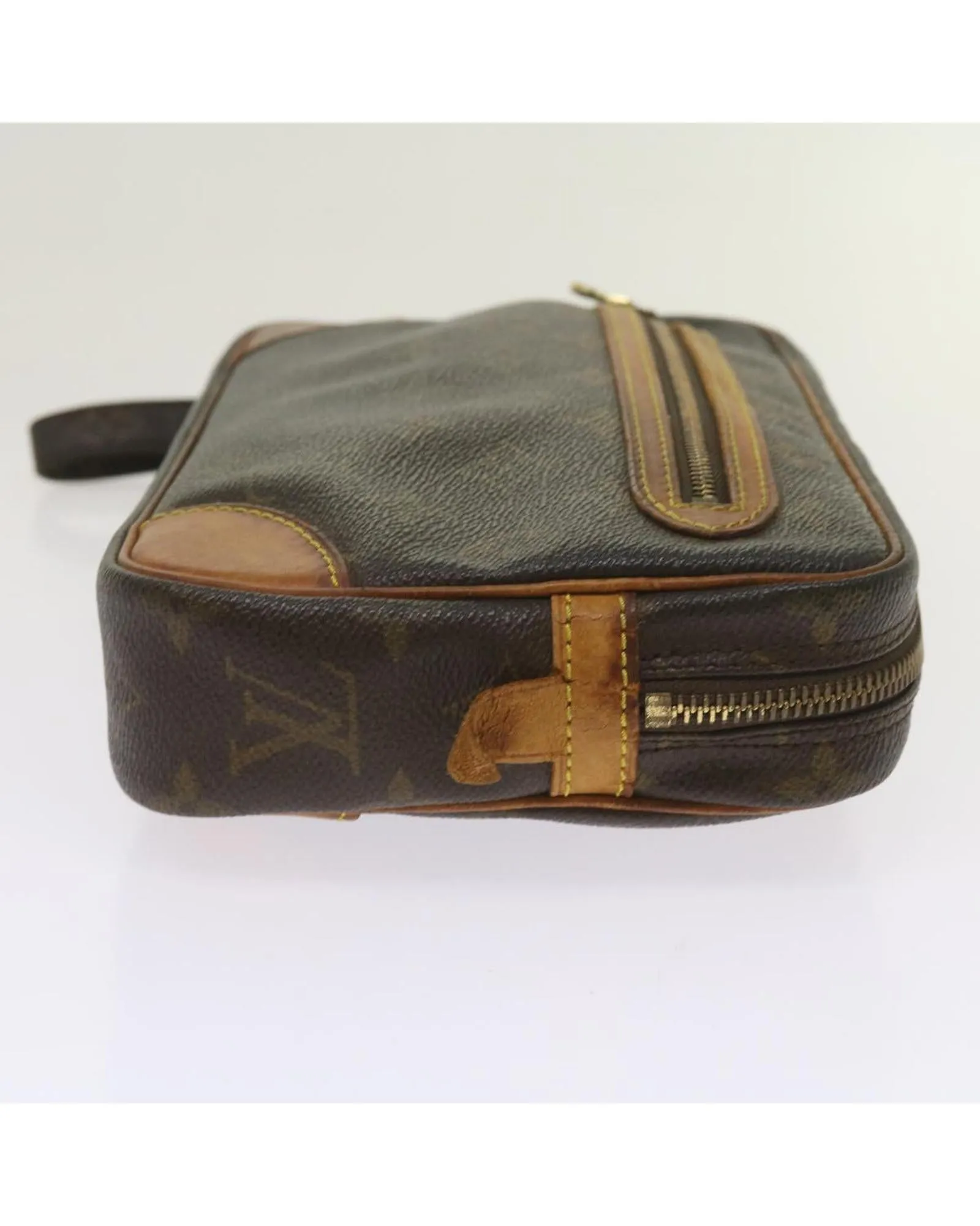 Monogram Leather Clutch with Dragonne Strap