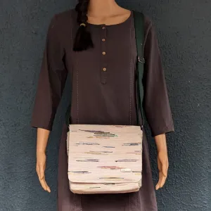 Multicolored Upcycled Handwoven Designer Messenger Bag (MBD1224-001) PS_W
