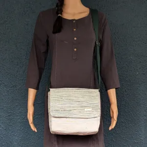 Multicolored Upcycled Handwoven Messenger Bag (MB1224-023) PS_W