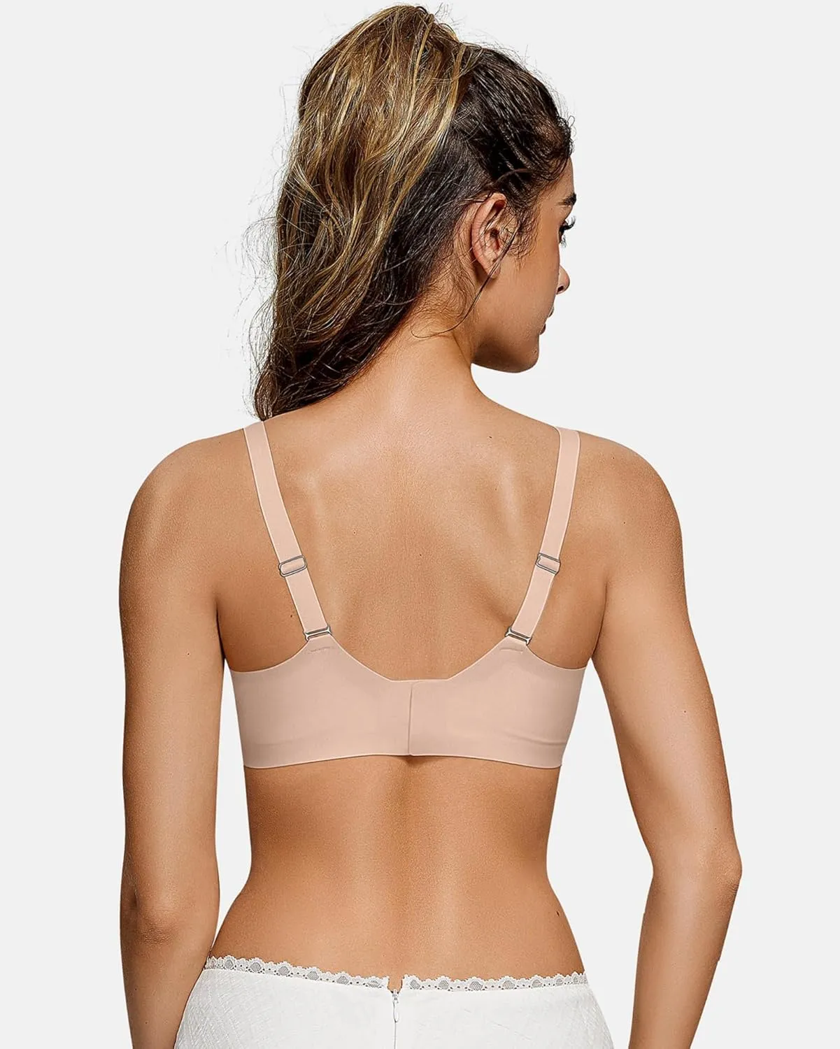 OEAK Womens Wireless Bras Scalloped Push Up Bralettes No Underwire Supportive Tshirt Bra Seamless Comfortable Everyday Bras