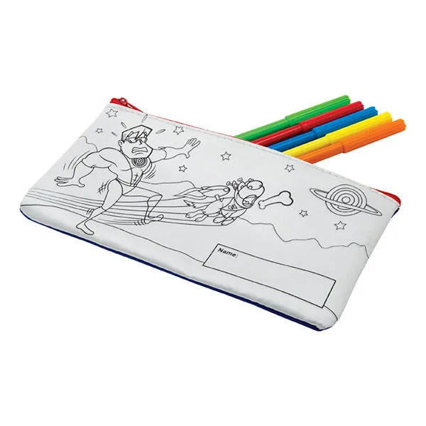 Pencil Case with 5 Coloured Pens