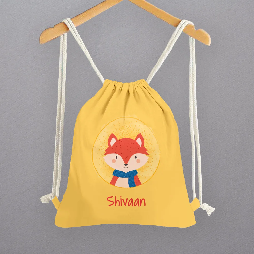 Personalised Drawstring Bags - Fox
