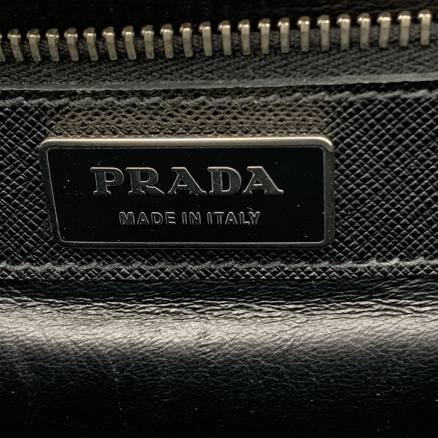 Prada Black Saffiano Leather 3 Gussets Briefcase Work Bag