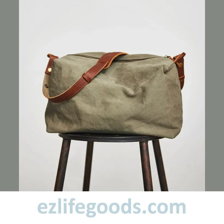 Retro Canvas Shoulder Messenger Bag, Japanese Style Crossbody Bag