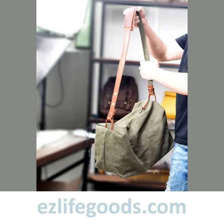 Retro Canvas Shoulder Messenger Bag, Japanese Style Crossbody Bag