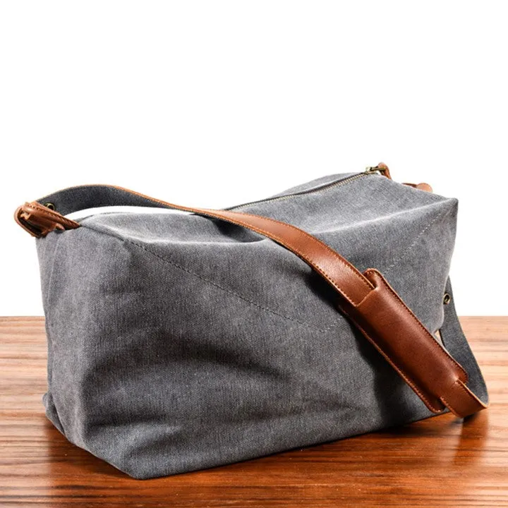 Retro Canvas Shoulder Messenger Bag, Japanese Style Crossbody Bag