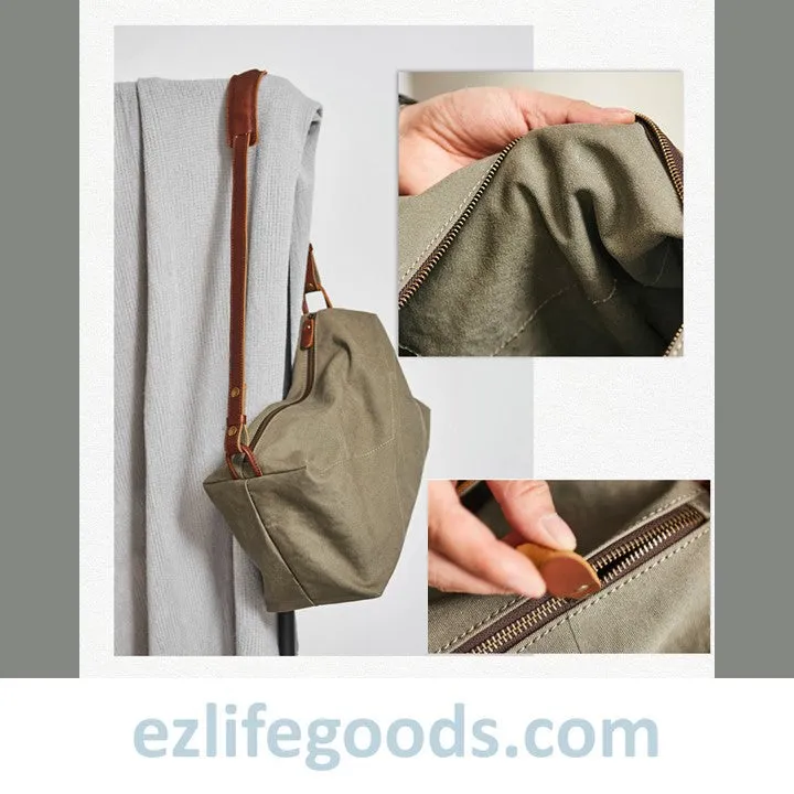 Retro Canvas Shoulder Messenger Bag, Japanese Style Crossbody Bag
