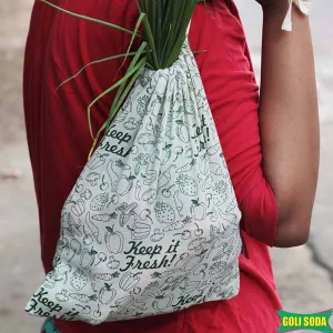 Reusable Cotton Bag for Veggies, Roti, Sprouting & Paneer- Set of 2 Small