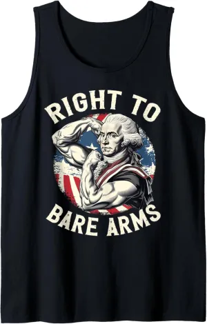 Right To Bare Arms 4th Of July Gym George Washington Tank Top