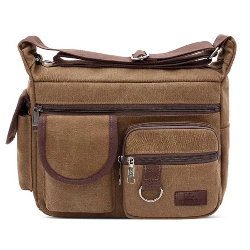 Rugged Vintage Canvas Messenger Bag