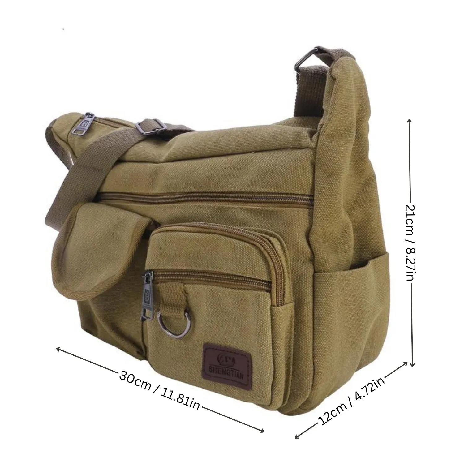 Rugged Vintage Canvas Messenger Bag