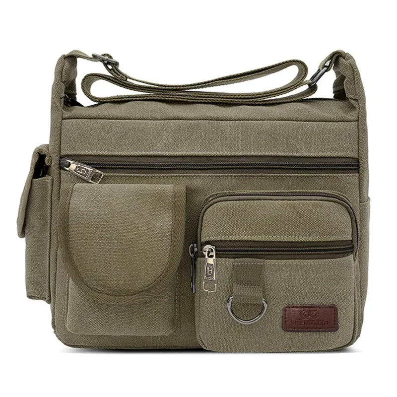 Rugged Vintage Canvas Messenger Bag