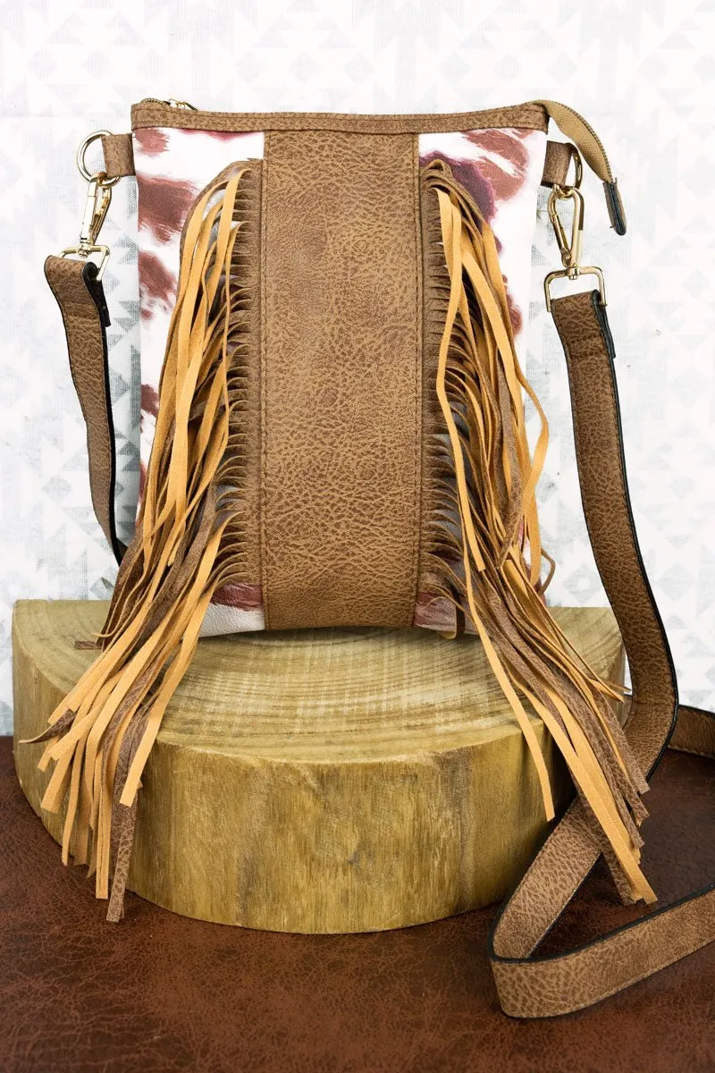 SALE! NGIL Till The Cows Come Home Faux Leather Fringed Crossbody