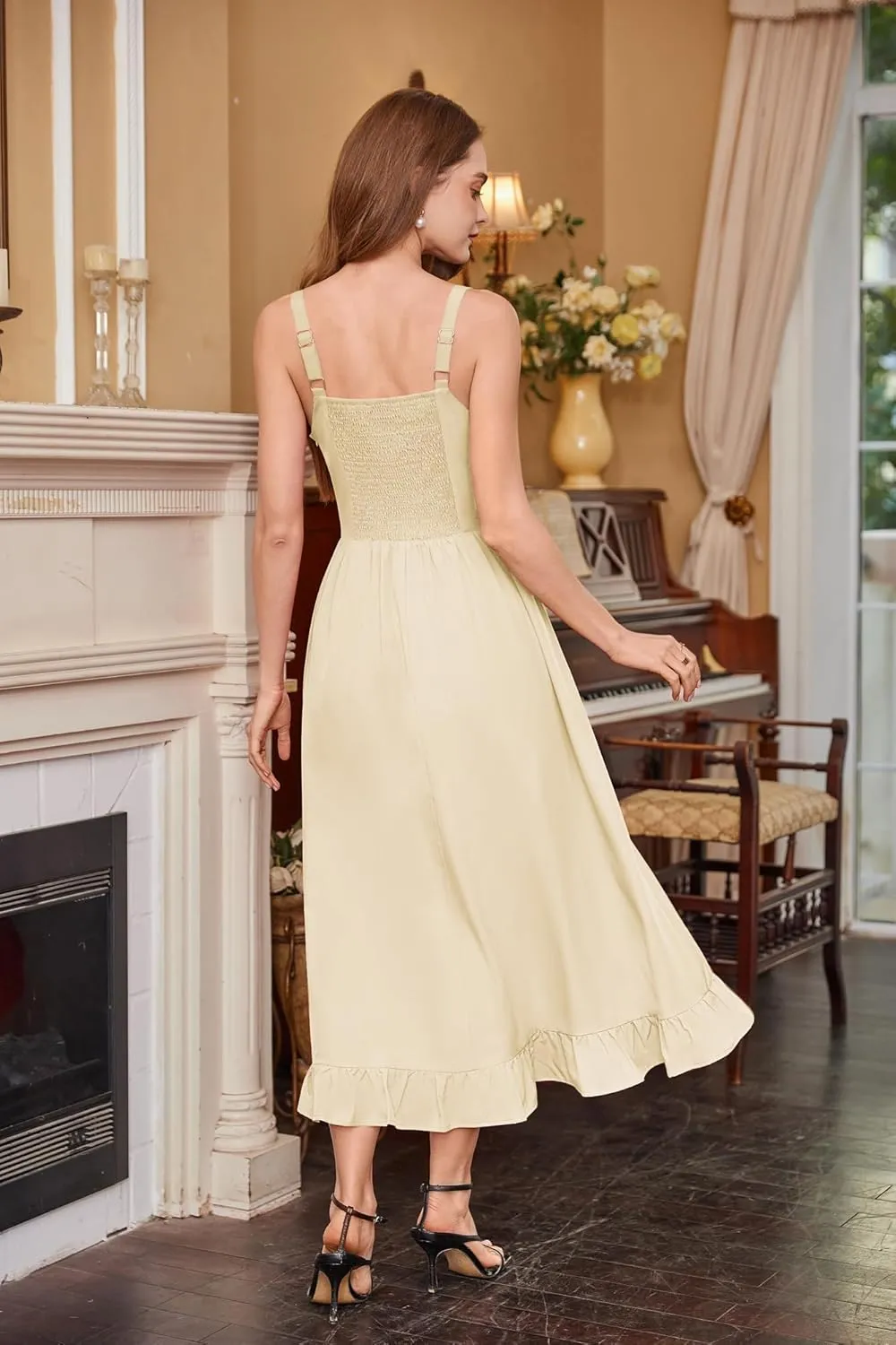 Scarlet Darkness Renaissance Dress Women Summer Sleeveless Corset Sundress with Pockets