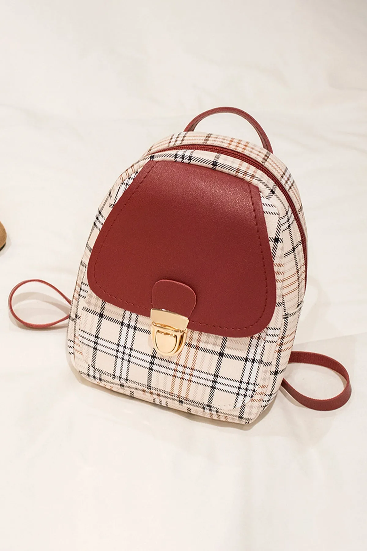 Striped Maroon Backpack - A23 - WHB0060